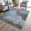 Piper Looms Chantille Abstract ACN1994 Teal Machine Washable Area Rug Lifestyle Image Feature