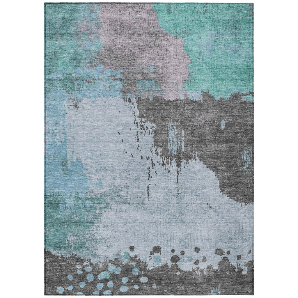 Piper Looms Chantille Abstract ACN1994 Teal Machine Washable Area Rug main image
