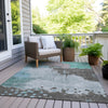 Piper Looms Chantille Abstract ACN1994 Teal Machine Washable Area Rug Outdoor Lifestyle Image Feature