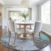 Piper Looms Chantille Abstract ACN1994 Teal Machine Washable Area Rug Round Lifestyle Image Feature