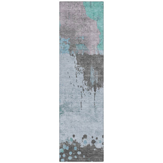 Piper Looms Chantille Abstract ACN1994 Teal Machine Washable Area Rug Runner Main Image