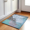 Piper Looms Chantille Abstract ACN1994 Teal Machine Washable Area Rug Scatter Lifestyle Image Feature