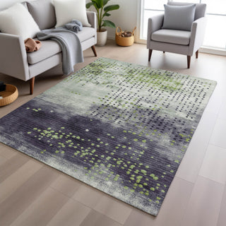 Piper Looms Chantille Geometric ACN1995 Aloe Machine Washable Area Rug Lifestyle Image Feature