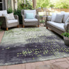 Piper Looms Chantille Geometric ACN1995 Aloe Machine Washable Area Rug Outdoor Lifestyle Image Feature
