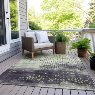 Piper Looms Chantille Geometric ACN1995 Aloe Machine Washable Area Rug Outdoor Lifestyle Image Feature