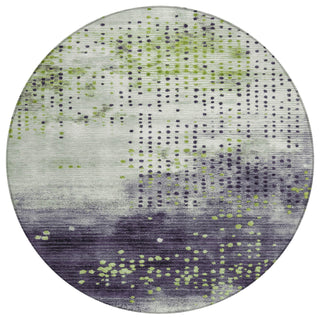 Piper Looms Chantille Geometric ACN1995 Aloe Machine Washable Area Rug Round Main Image