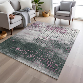 Piper Looms Chantille Geometric ACN1995 Blush Machine Washable Area Rug Lifestyle Image Feature