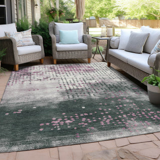 Piper Looms Chantille Geometric ACN1995 Blush Machine Washable Area Rug Outdoor Lifestyle Image Feature