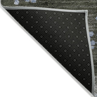 Piper Looms Chantille Geometric ACN1995 Denim Machine Washable Area Rug Backing Image