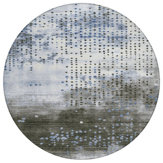 Piper Looms Chantille Geometric ACN1995 Denim Machine Washable Area Rug Round Main Image
