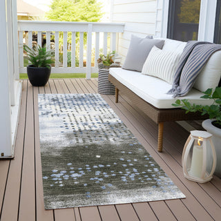 Piper Looms Chantille Geometric ACN1995 Denim Machine Washable Area Rug Runner Outdoor Lifestyle Image Feature