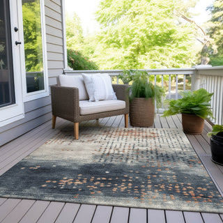 Piper Looms Chantille Geometric ACN1995 Linen Machine Washable Area Rug Outdoor Lifestyle Image Feature