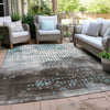 Piper Looms Chantille Geometric ACN1995 Teal Machine Washable Area Rug Outdoor Lifestyle Image Feature