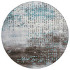 Piper Looms Chantille Geometric ACN1995 Teal Machine Washable Area Rug Round Main Image