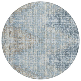 Piper Looms Chantille Geometric ACN1996 Denim Machine Washable Area Rug Round Main Image