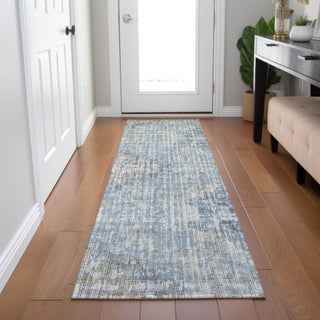Piper Looms Chantille Geometric ACN1996 Denim Machine Washable Area Rug Runner Lifestyle Image Feature