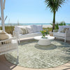Piper Looms Chantille Geometric ACN1996 Fern Machine Washable Area Rug Round Outdoor Lifestyle Image Feature