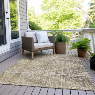 Piper Looms Chantille Geometric ACN1996 Khaki Machine Washable Area Rug Outdoor Lifestyle Image Feature