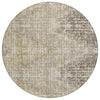 Piper Looms Chantille Geometric ACN1996 Khaki Machine Washable Area Rug Round Main Image