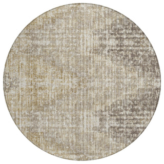 Piper Looms Chantille Geometric ACN1996 Khaki Machine Washable Area Rug Round Main Image