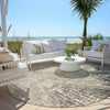 Piper Looms Chantille Geometric ACN1996 Khaki Machine Washable Area Rug Round Outdoor Lifestyle Image Feature