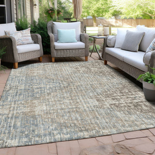 Piper Looms Chantille Geometric ACN1996 Putty Machine Washable Area Rug Outdoor Lifestyle Image Feature