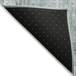 Piper Looms Chantille Geometric ACN1996 Teal Machine Washable Area Rug Backing Image