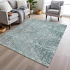 Piper Looms Chantille Geometric ACN1996 Teal Machine Washable Area Rug Lifestyle Image Feature
