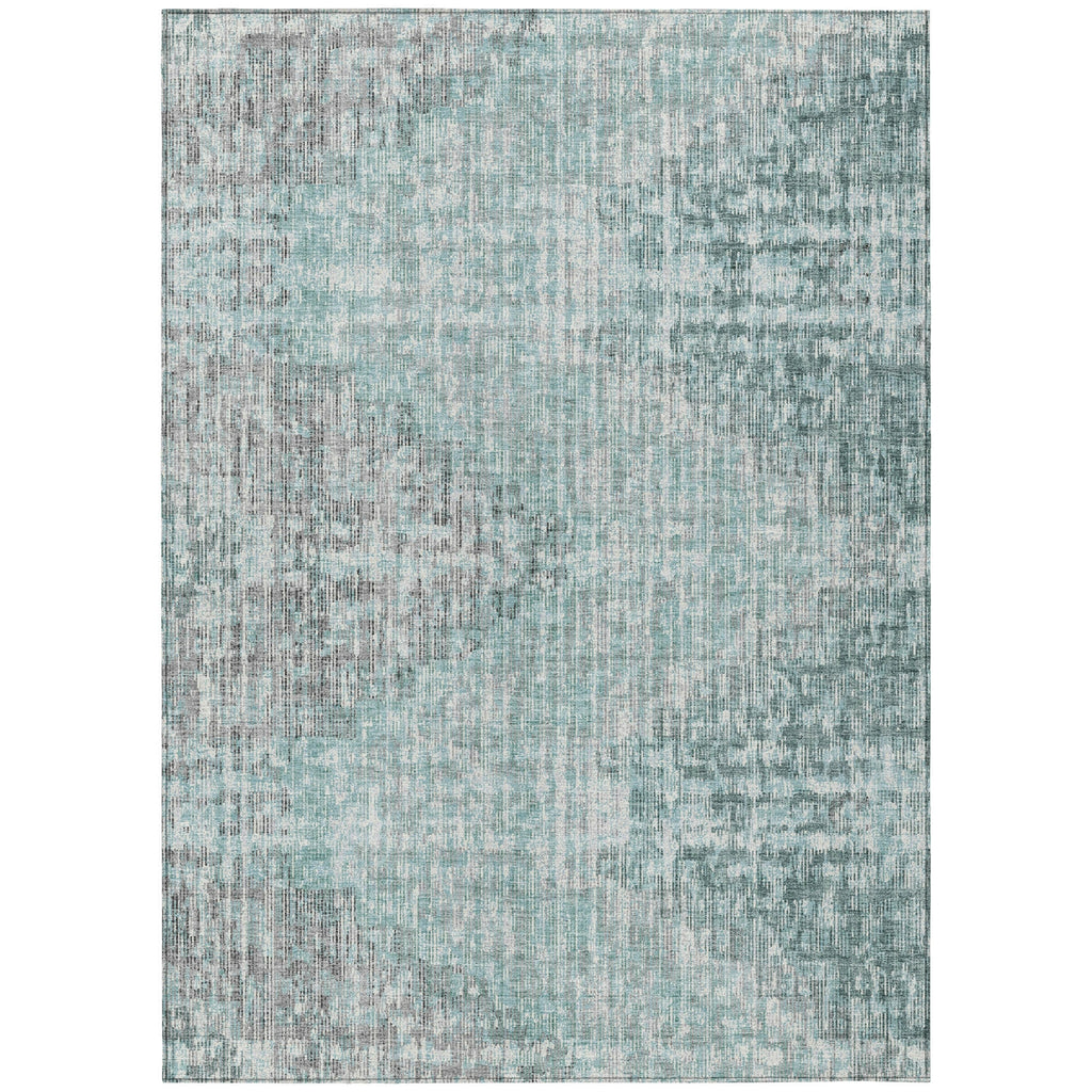 Piper Looms Chantille Geometric ACN1996 Teal Machine Washable Area Rug main image