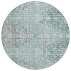 Piper Looms Chantille Geometric ACN1996 Teal Machine Washable Area Rug Round Main Image