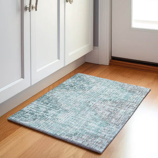 Piper Looms Chantille Geometric ACN1996 Teal Machine Washable Area Rug Scatter Lifestyle Image Feature