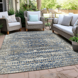 Piper Looms Chantille Moroccan ACN1997 Blue Machine Washable Area Rug Outdoor Lifestyle Image Feature