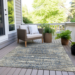 Piper Looms Chantille Moroccan ACN1997 Blue Machine Washable Area Rug Outdoor Lifestyle Image Feature