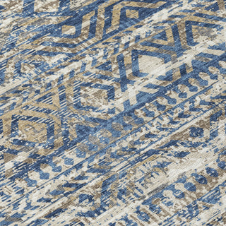 Piper Looms Chantille Moroccan ACN1997 Blue Machine Washable Area Rug Swatch Image