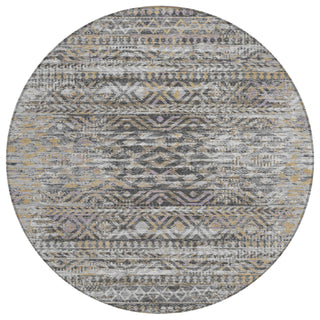 Piper Looms Chantille Moroccan ACN1997 Gray Machine Washable Area Rug Round Main Image