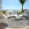 Piper Looms Chantille Moroccan ACN1997 Gray Machine Washable Area Rug Round Outdoor Lifestyle Image Feature