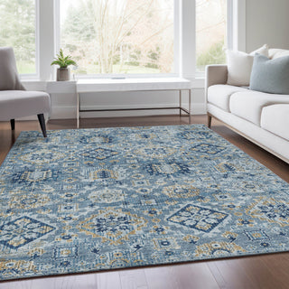 Piper Looms Chantille Global ACN1998 Denim Machine Washable Area Rug Lifestyle Image Feature
