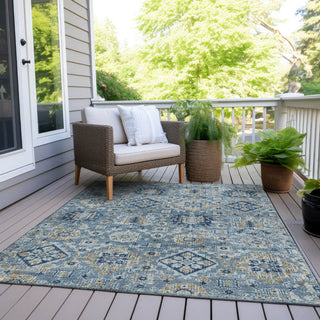 Piper Looms Chantille Global ACN1998 Denim Machine Washable Area Rug Outdoor Lifestyle Image Feature