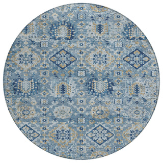Piper Looms Chantille Global ACN1998 Denim Machine Washable Area Rug Round Main Image