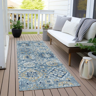 Piper Looms Chantille Global ACN1998 Denim Machine Washable Area Rug Runner Outdoor Lifestyle Image Feature