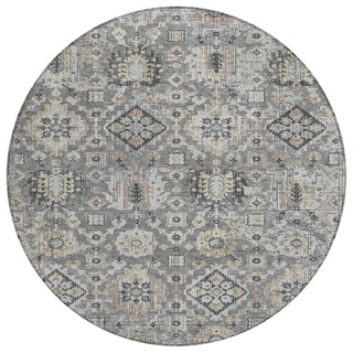 Piper Looms Chantille Global ACN1998 Gray Machine Washable Area Rug Round Main Image