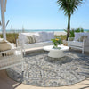 Piper Looms Chantille Global ACN1998 Gray Machine Washable Area Rug Round Outdoor Lifestyle Image Feature