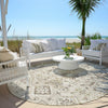 Piper Looms Chantille Global ACN1998 Linen Machine Washable Area Rug Round Outdoor Lifestyle Image Feature