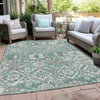 Piper Looms Chantille Global ACN1998 Seafoam Machine Washable Area Rug Outdoor Lifestyle Image Feature