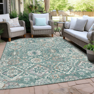 Piper Looms Chantille Global ACN1998 Seafoam Machine Washable Area Rug Outdoor Lifestyle Image Feature