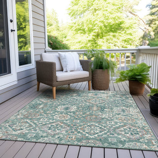 Piper Looms Chantille Global ACN1998 Seafoam Machine Washable Area Rug Outdoor Lifestyle Image Feature