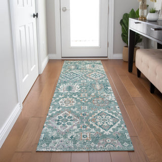 Piper Looms Chantille Global ACN1998 Seafoam Machine Washable Area Rug Runner Lifestyle Image Feature