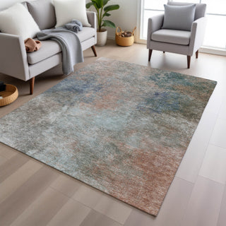Piper Looms Chantille Abstract ACN1999 Copper Machine Washable Area Rug Lifestyle Image Feature