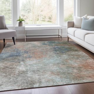 Piper Looms Chantille Abstract ACN1999 Copper Machine Washable Area Rug Lifestyle Image Feature