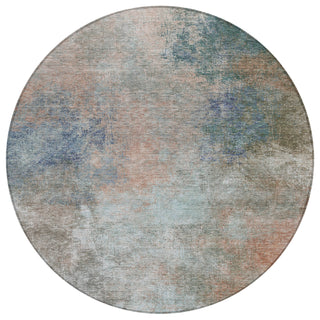 Piper Looms Chantille Abstract ACN1999 Copper Machine Washable Area Rug Round Main Image